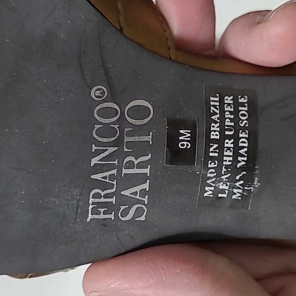 Franco Sarto Gold Kitten Heeled Slides with Floral Accent size 9 - Picture 8 of 11